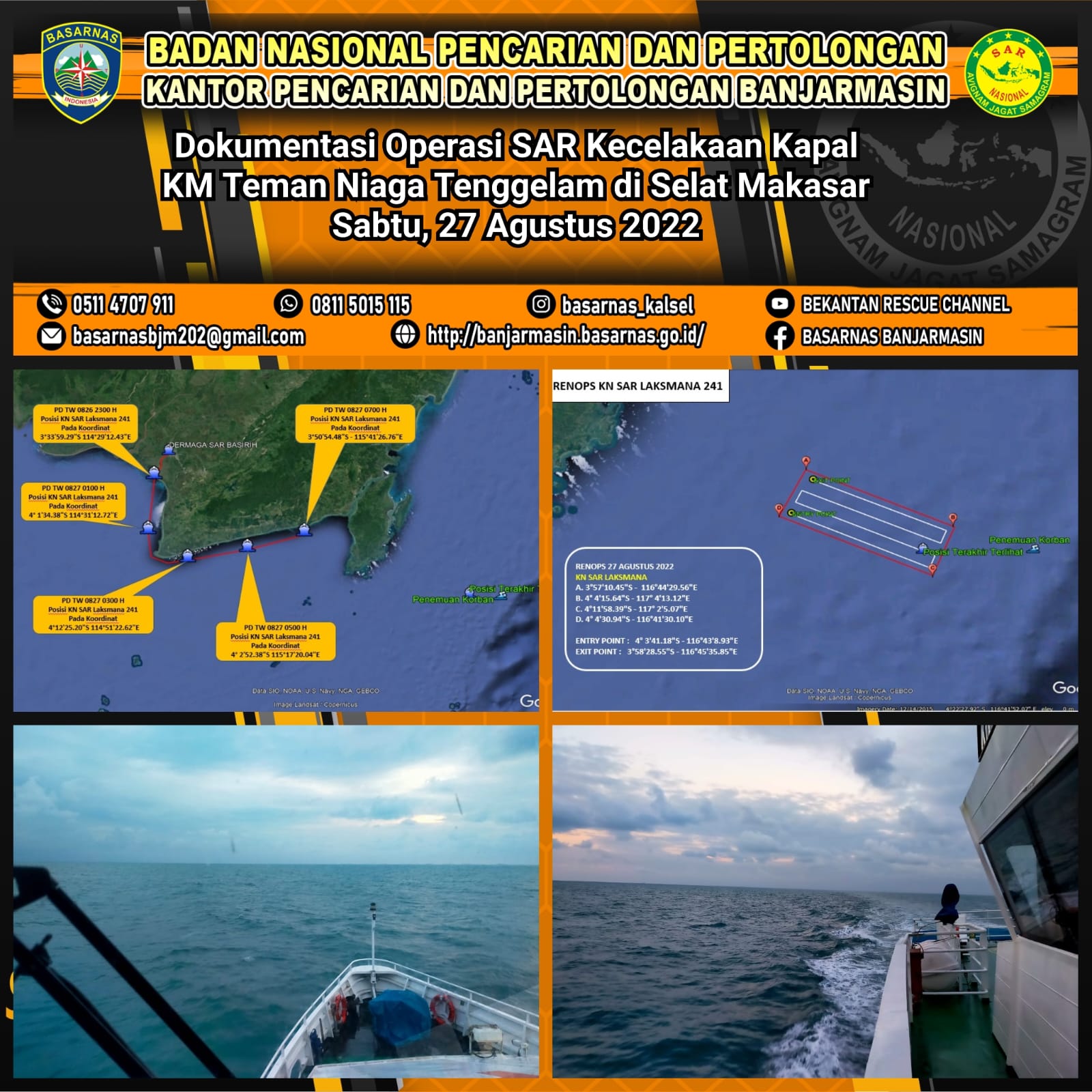 Kapal Tenggelam, Gubernur Langsung Berkoordinasi Danlantamal VI Makassar, 4 KRI Dikerahkan